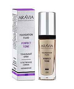 Aravia Professional Perfect Tone Foundation 04 - Тональный крем для увлажнения и естественного сияния кожи, тон темно-бежевый 30 мл